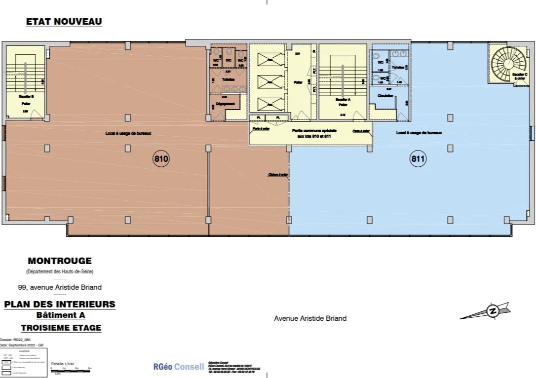 91-99 Avenue Aristide Briand, Montrouge, HDS 92120 - Unidad 810-811 -  - Plano de la planta - Image 1 of 4
