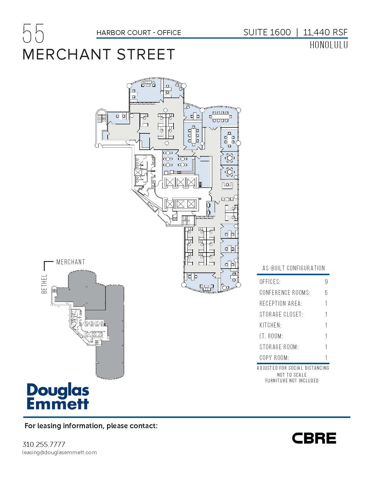 55 Merchant St, Honolulu, HI en alquiler Plano de la planta- Imagen 1 de 1