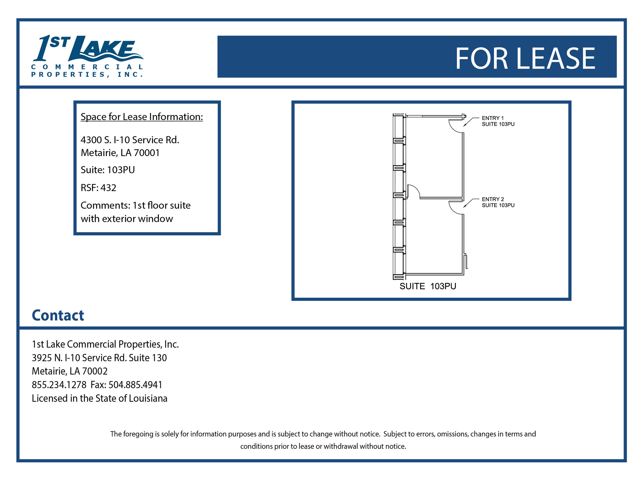 4300 S I-10 Service Rd, Metairie, LA en alquiler Plano de la planta- Imagen 1 de 1