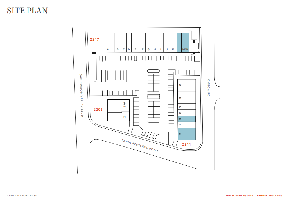 2205-2217 San Ramon Valley Blvd, San Ramon, CA en alquiler Plano del sitio- Imagen 1 de 2