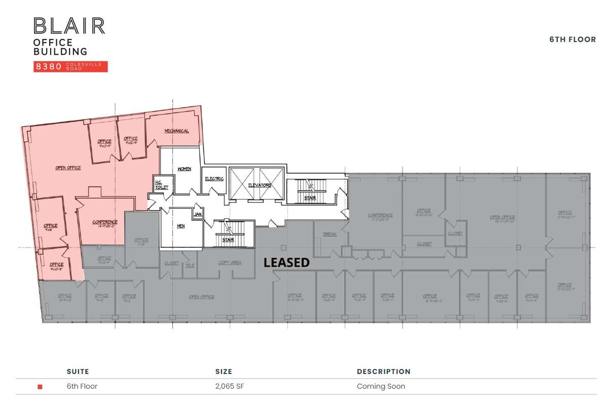 8380 Colesville Rd, Silver Spring, MD en alquiler Plano de la planta- Imagen 1 de 1