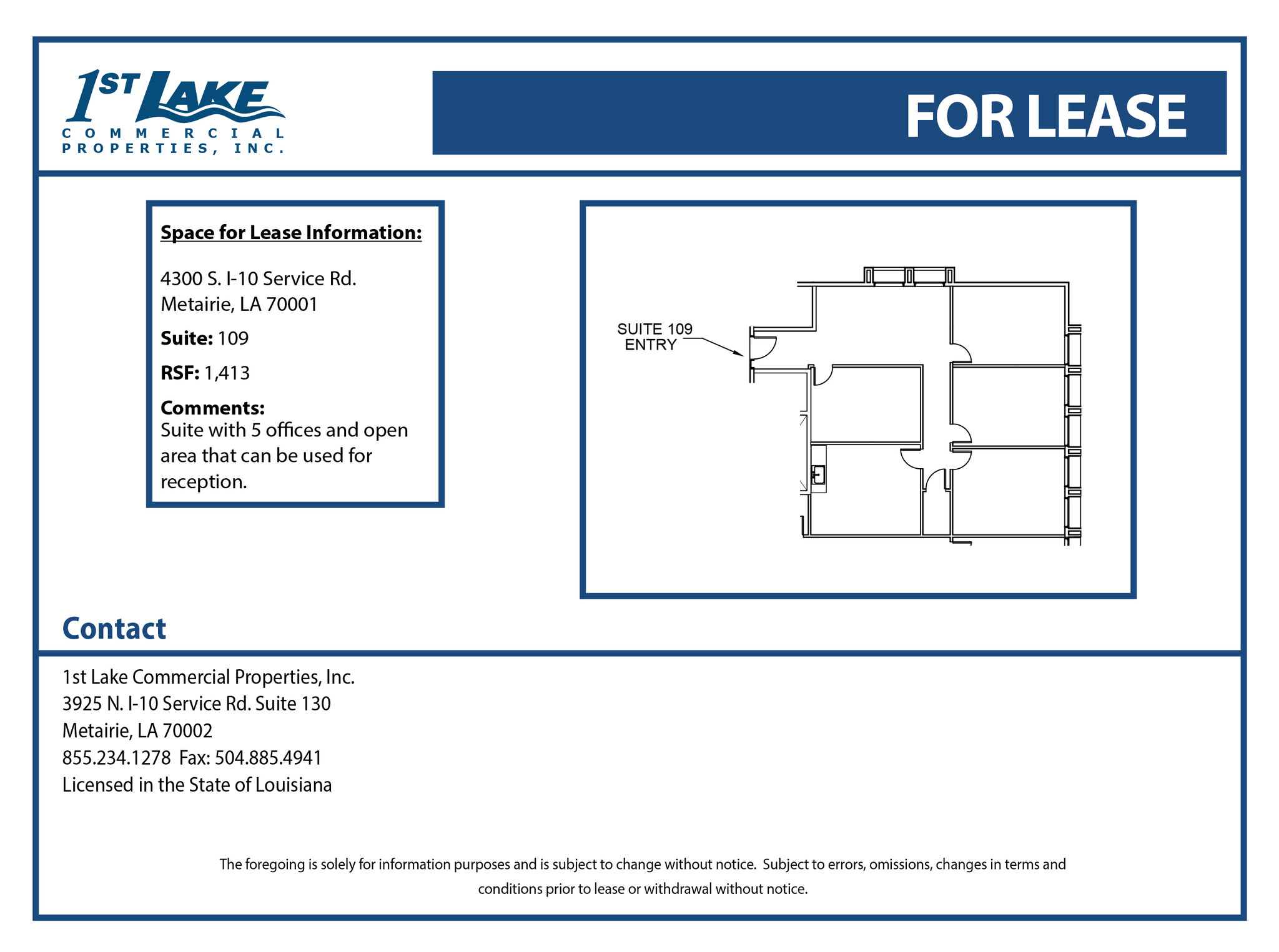 4300 S I-10 Service Rd, Metairie, LA en alquiler Plano de la planta- Imagen 1 de 1