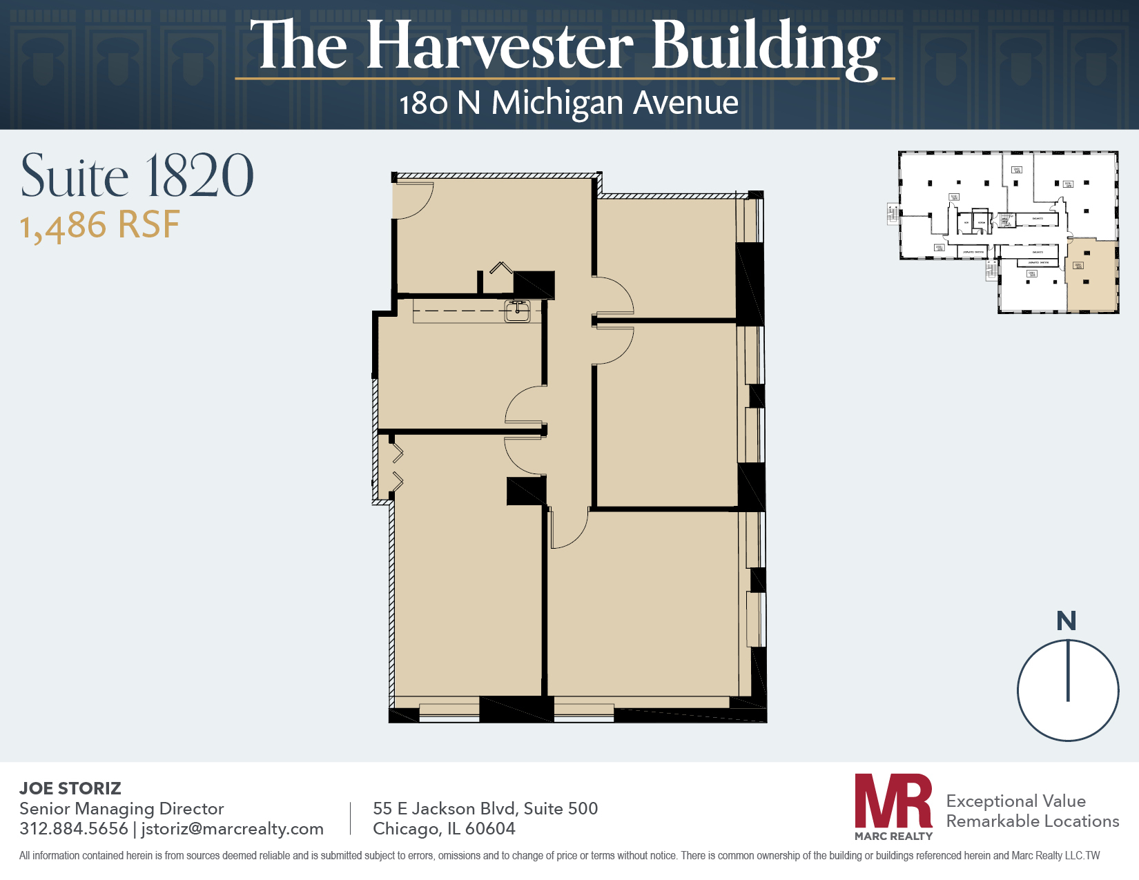 180 N Michigan Ave, Chicago, IL en alquiler Plano de la planta- Imagen 1 de 7