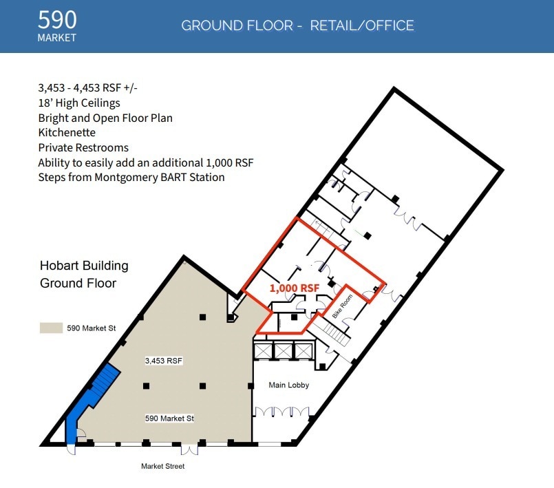 582-590 Market St, San Francisco, CA en alquiler Plano de la planta- Imagen 1 de 1