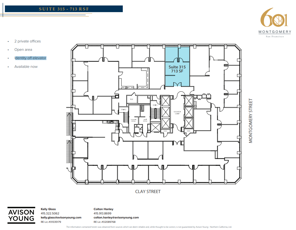 601 Montgomery St, San Francisco, CA en alquiler Plano de la planta- Imagen 1 de 1