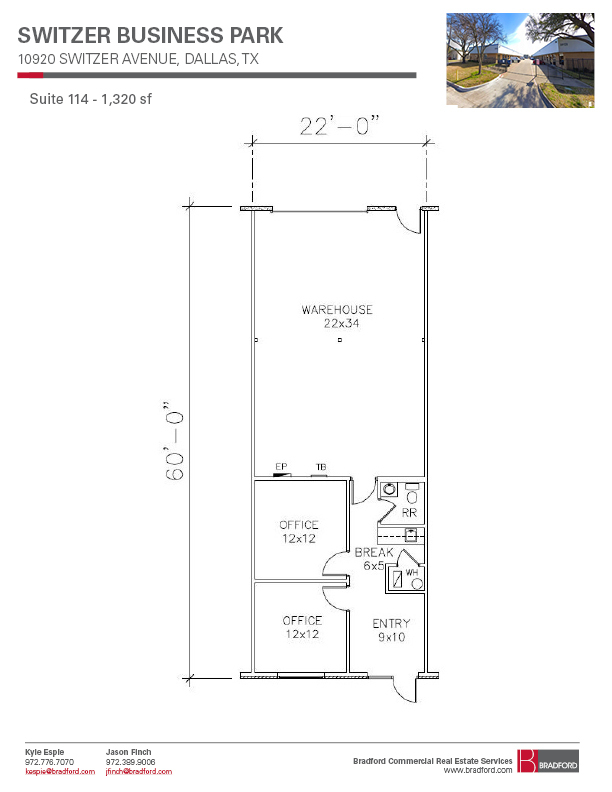 10930 Switzer Ave, Dallas, TX en alquiler Plano de la planta- Imagen 1 de 1