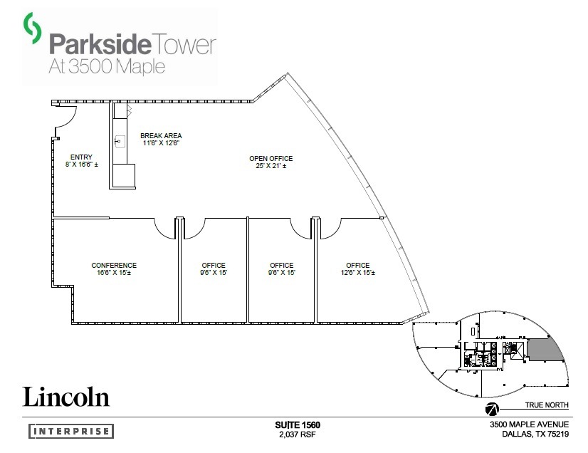 3500 Maple Ave, Dallas, TX en alquiler Plano de la planta- Imagen 1 de 1