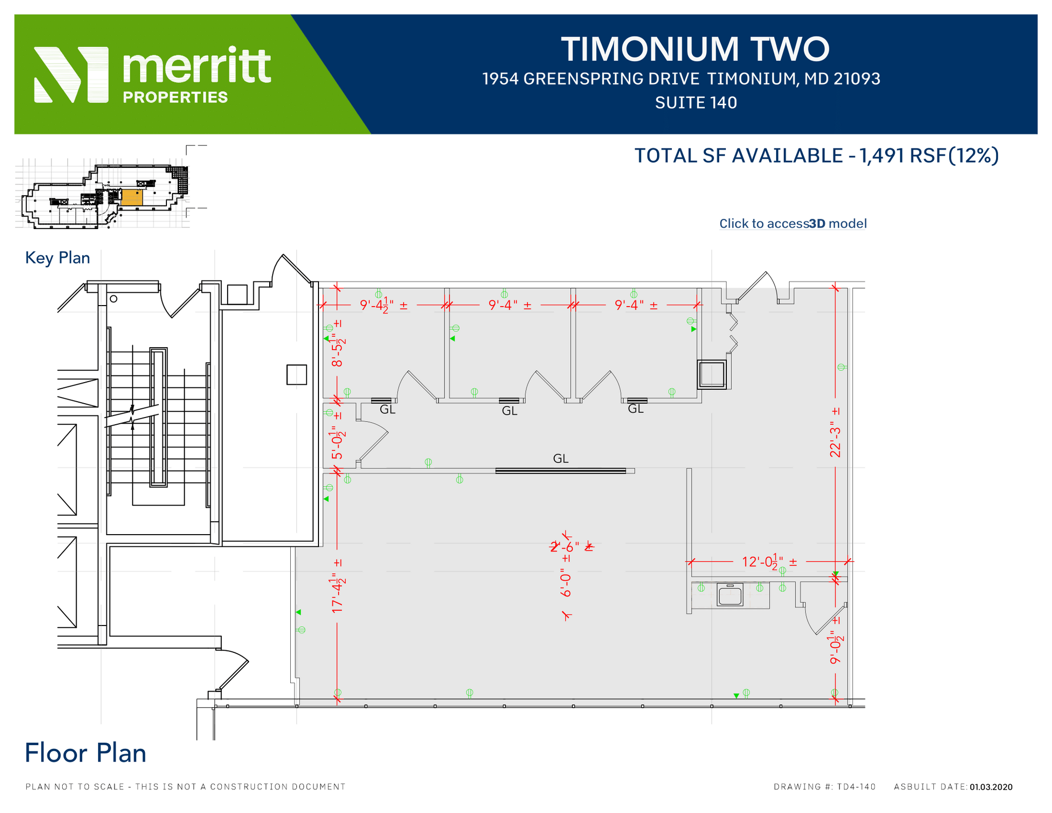 1966 Greenspring Dr, Timonium, MD en alquiler Plano de la planta- Imagen 1 de 1