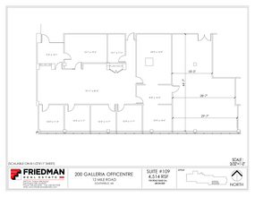 200 Galleria Officentre, Southfield, MI en venta Plano de la planta- Imagen 1 de 2