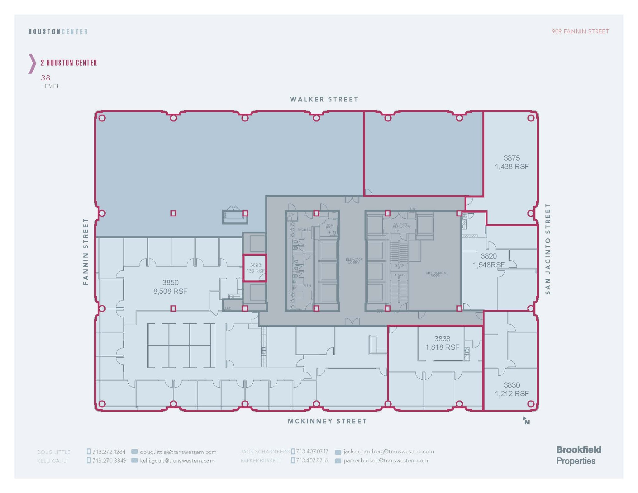 909 Fannin St, Houston, TX en alquiler Plano de la planta- Imagen 1 de 1