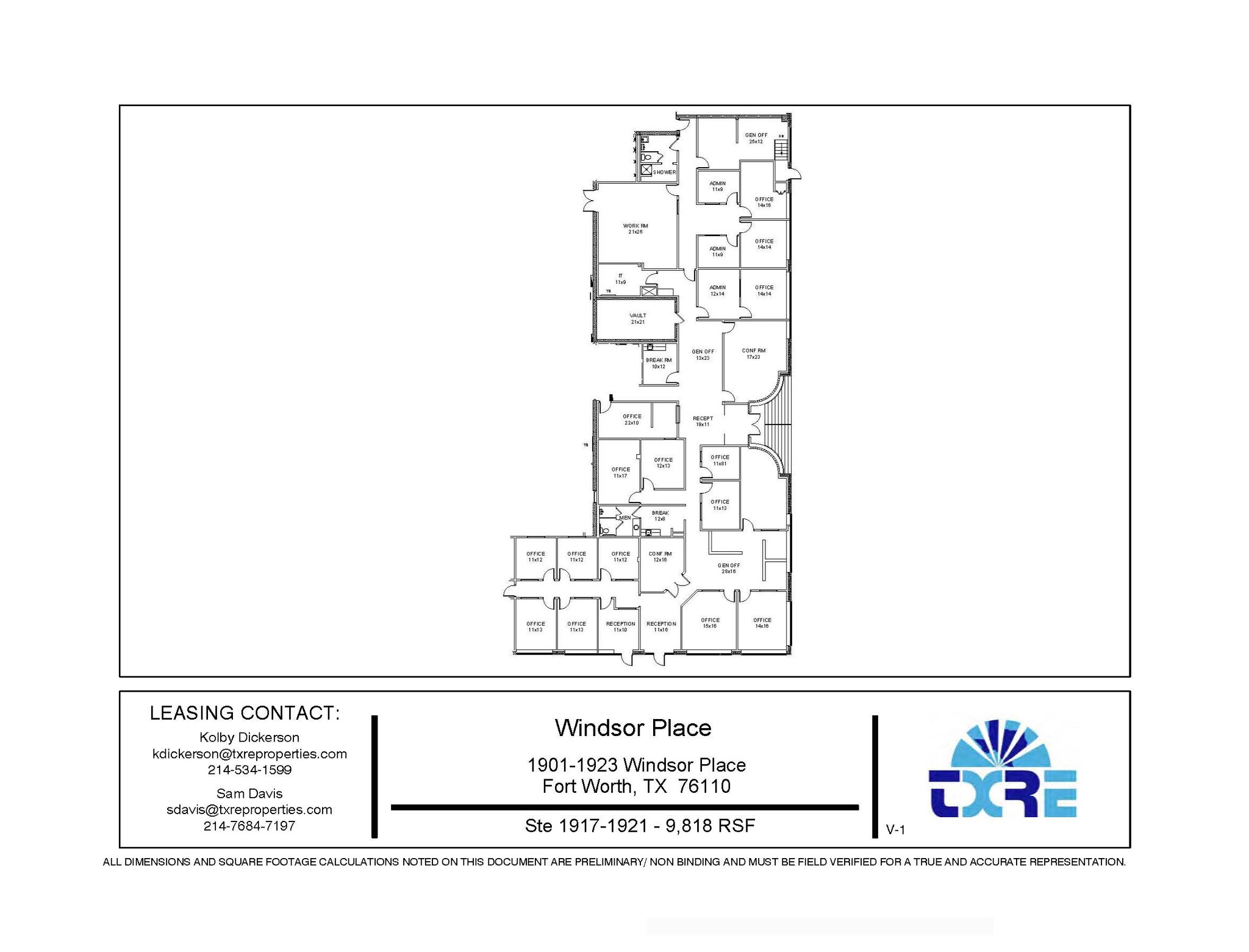 1901-1923 Windsor Pl, Fort Worth, TX en alquiler Plano de la planta- Imagen 1 de 1