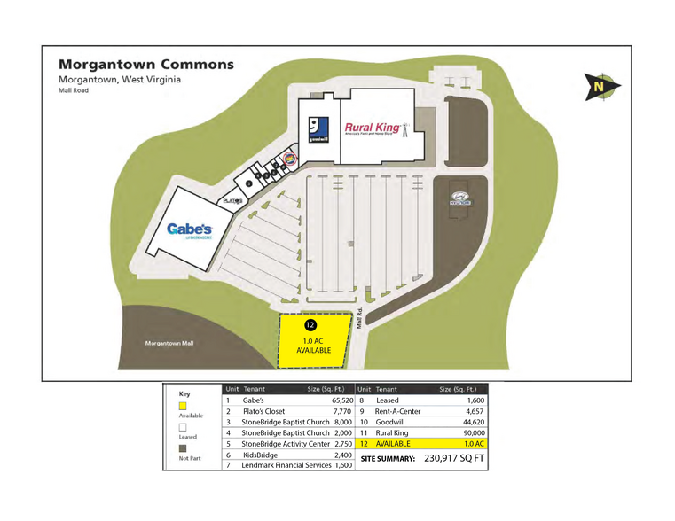 0 Mall Rd, Morgantown, WV en alquiler - Plano del sitio - Imagen 2 de 2