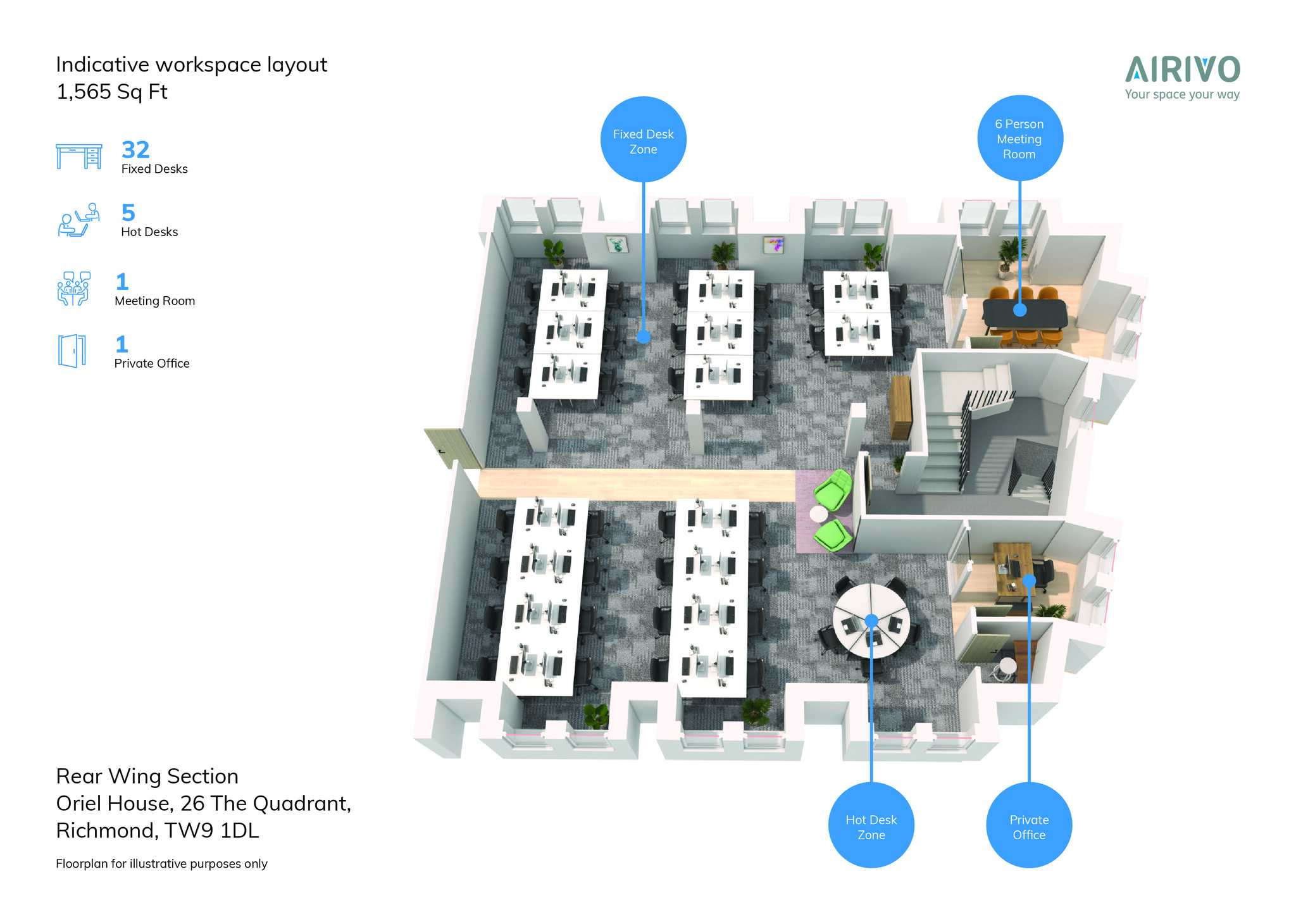 26 The Quadrant, Richmond en alquiler Plano de la planta- Imagen 1 de 4