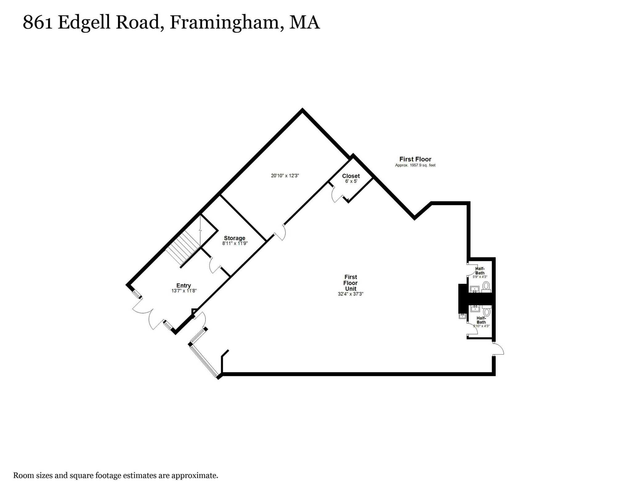 861 Edgell Rd, Framingham, MA en alquiler Plano de la planta- Imagen 1 de 7