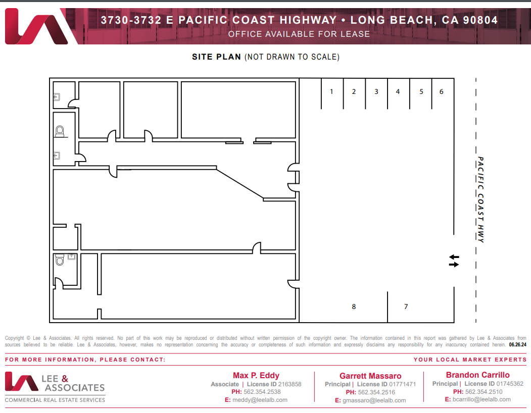 3730-3732 E Pacific Coast Hwy, Long Beach, CA en alquiler Plano de la planta- Imagen 1 de 1