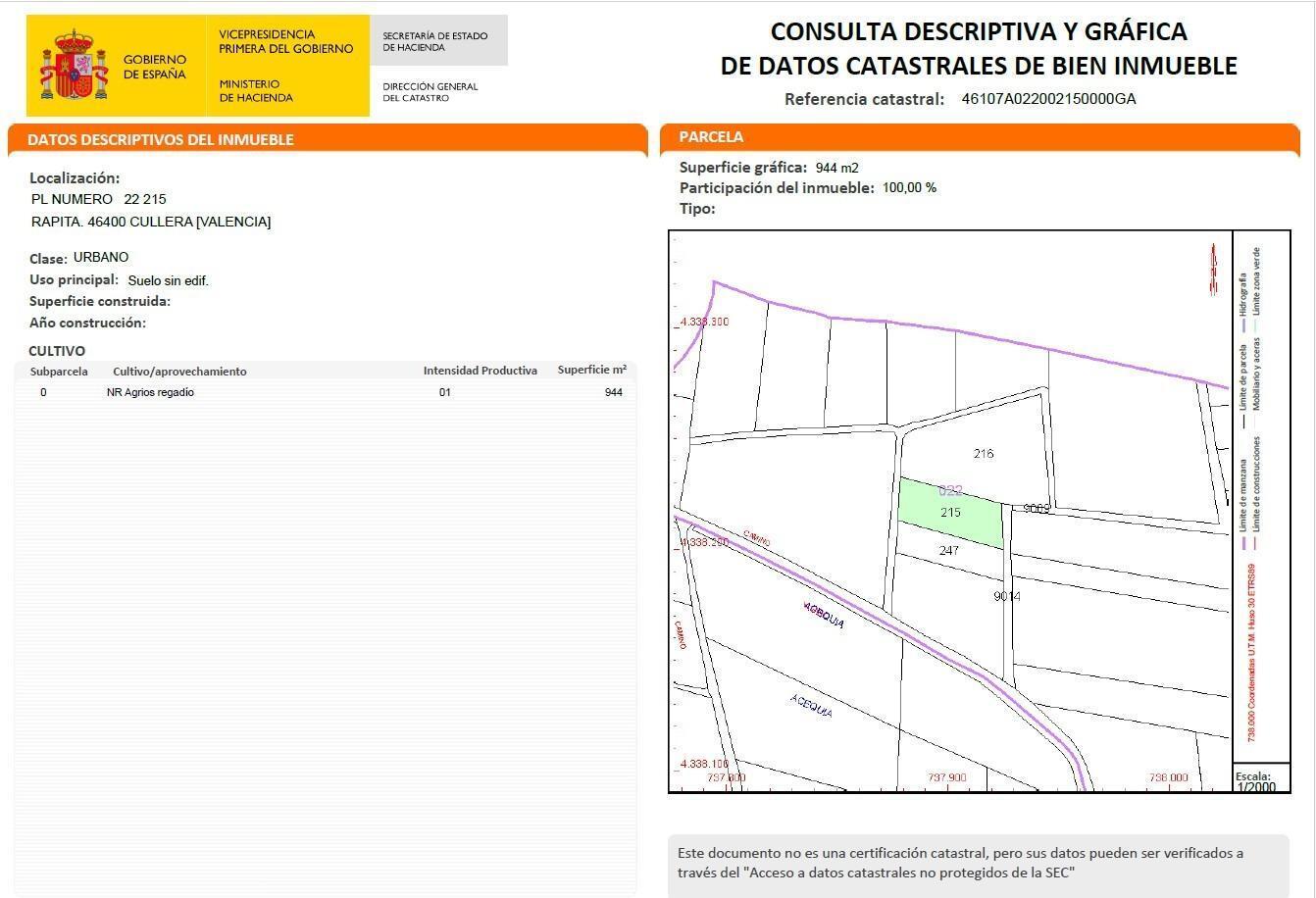 Plaça del Número 19, 215, Cullera, Valencia en venta Plano del sitio- Imagen 1 de 3