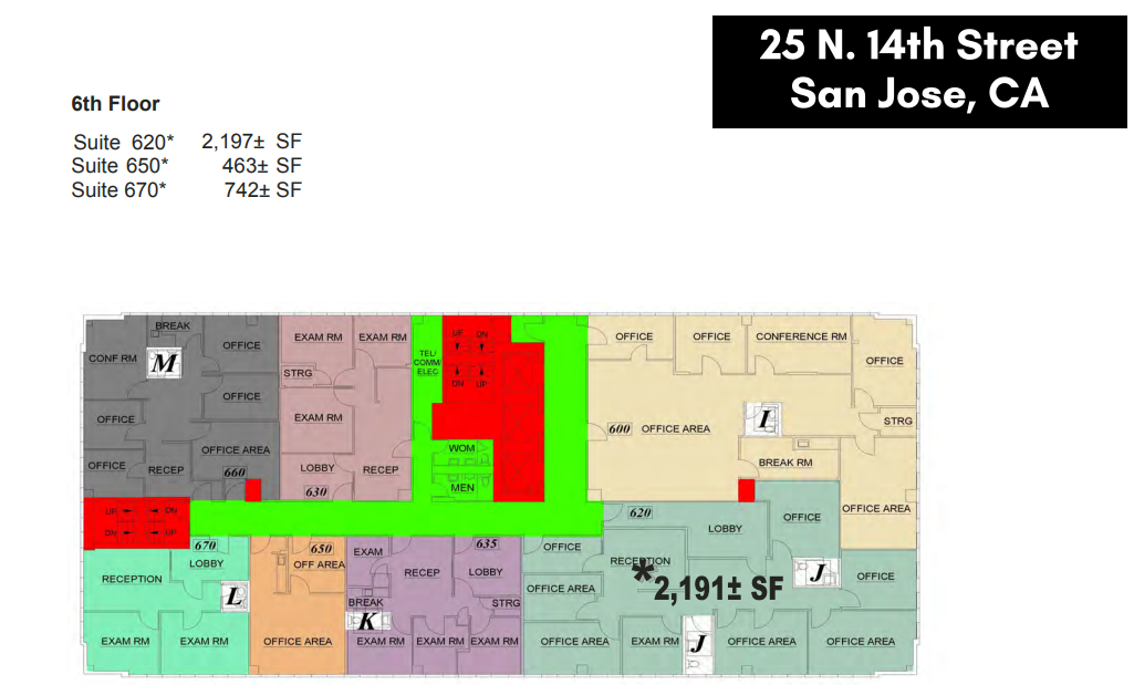 25 N 14th St, San Jose, CA en alquiler Plano de la planta- Imagen 1 de 1