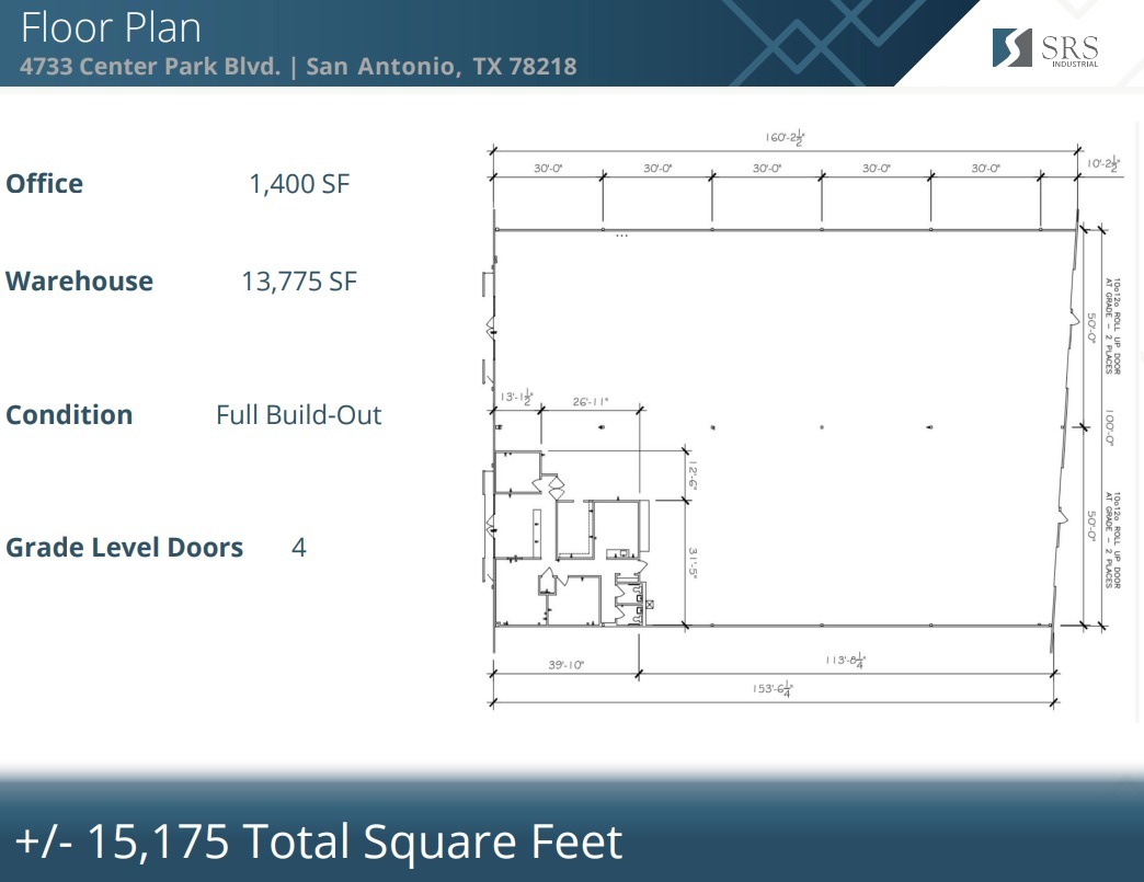 4727-4751 Center Park Blvd, San Antonio, TX en alquiler Plano de la planta- Imagen 1 de 1