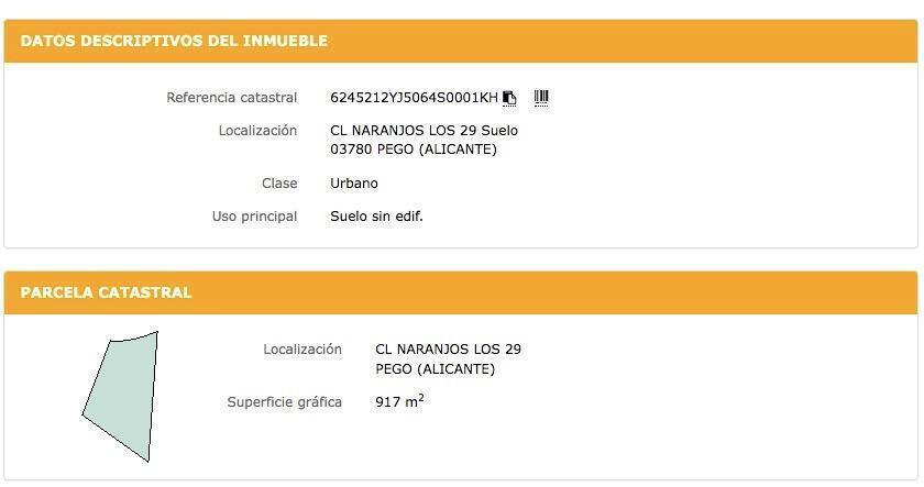 Carrer de los Naranjos, 29, Pego, Alicante en venta Plano del sitio- Imagen 1 de 5