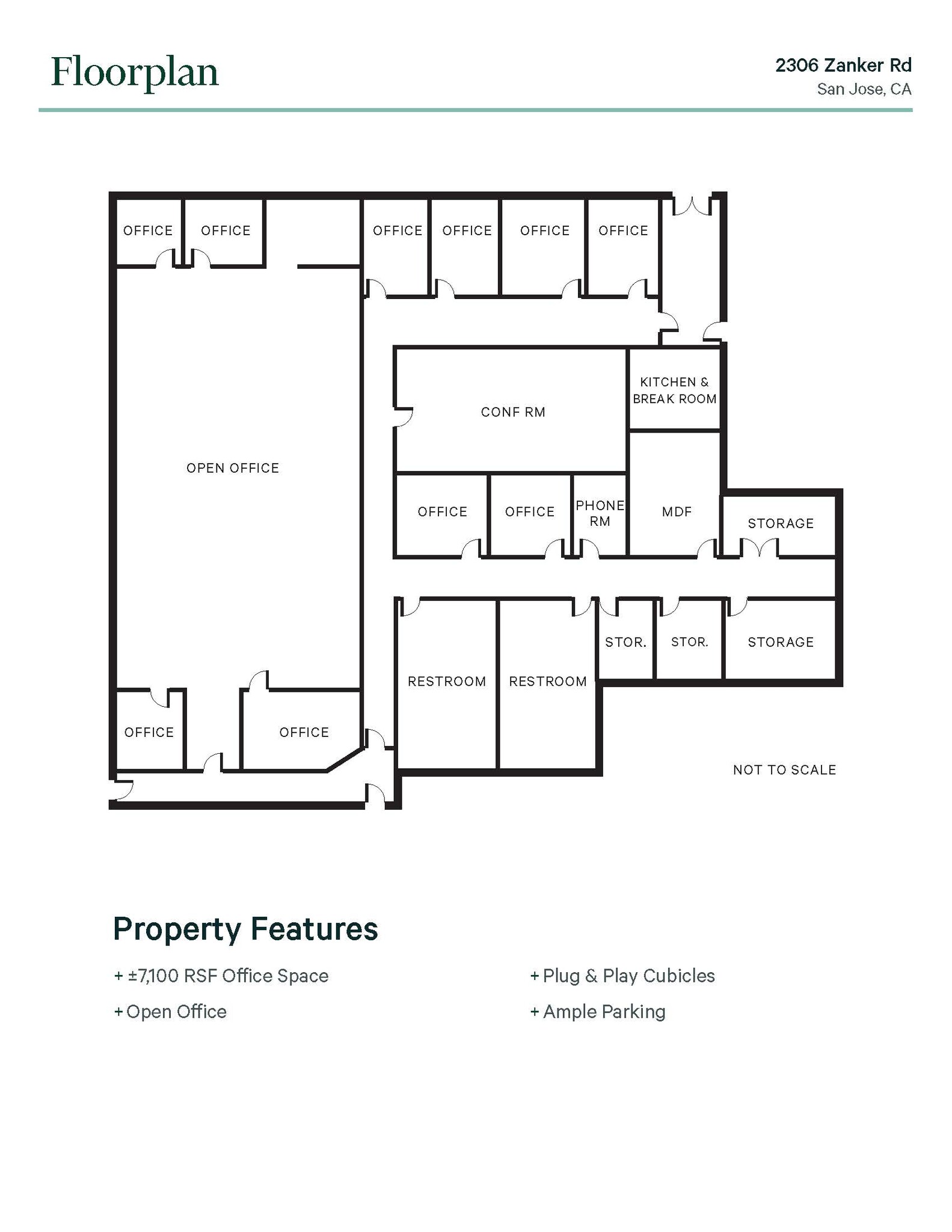 2304-2306 Zanker Rd, San Jose, CA en alquiler Plano de la planta- Imagen 1 de 7