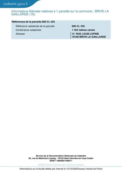 Terreno en Brive-la-Gaillarde en venta - Plano de la planta - Imagen 3 de 4