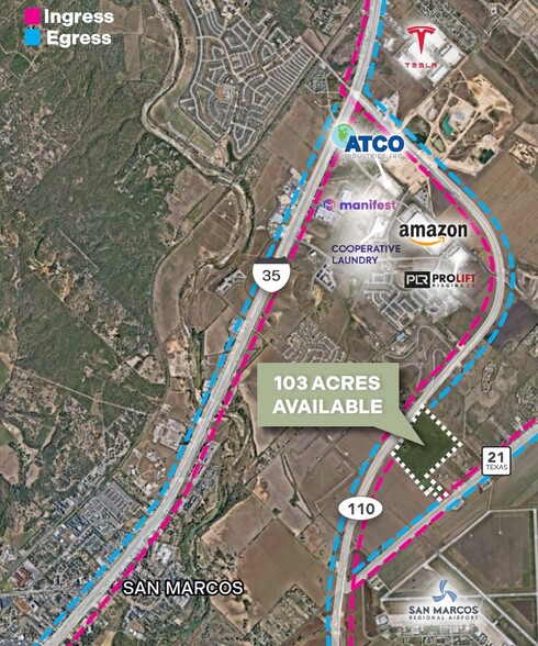 Loop 110, San Marcos, TX en alquiler - Vista aérea - Imagen 2 de 3