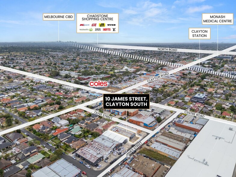 10 James Street, Clayton South en venta - Vista aérea - Imagen 2 de 6
