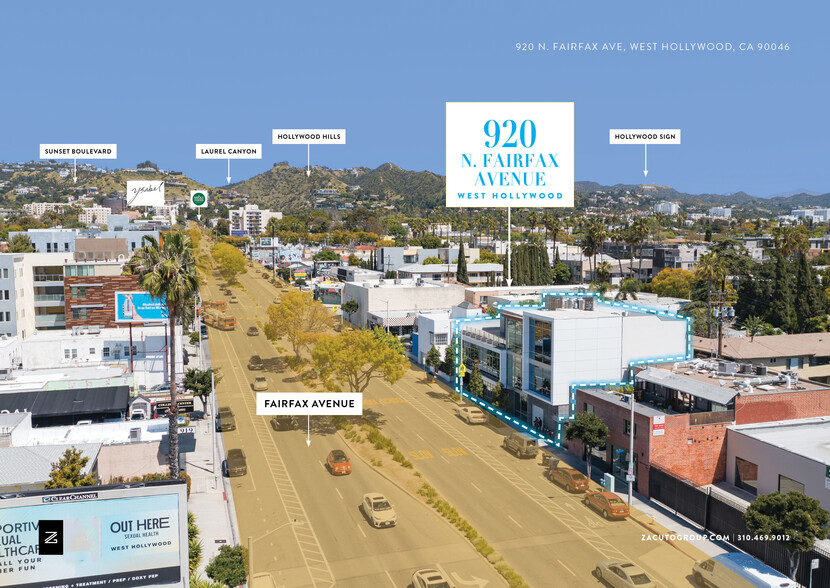 920 N Fairfax Ave, West Hollywood, CA en alquiler - Vista aérea - Imagen 3 de 22