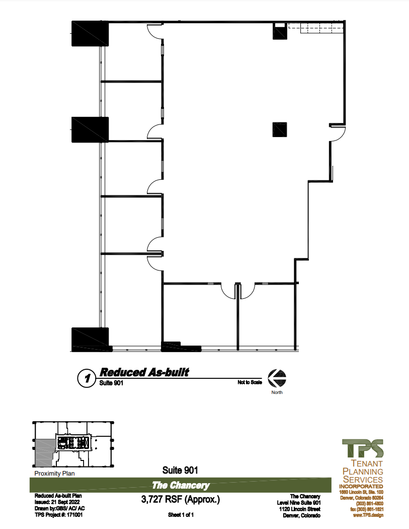 1120 Lincoln St, Denver, CO en alquiler Plano de la planta- Imagen 1 de 1