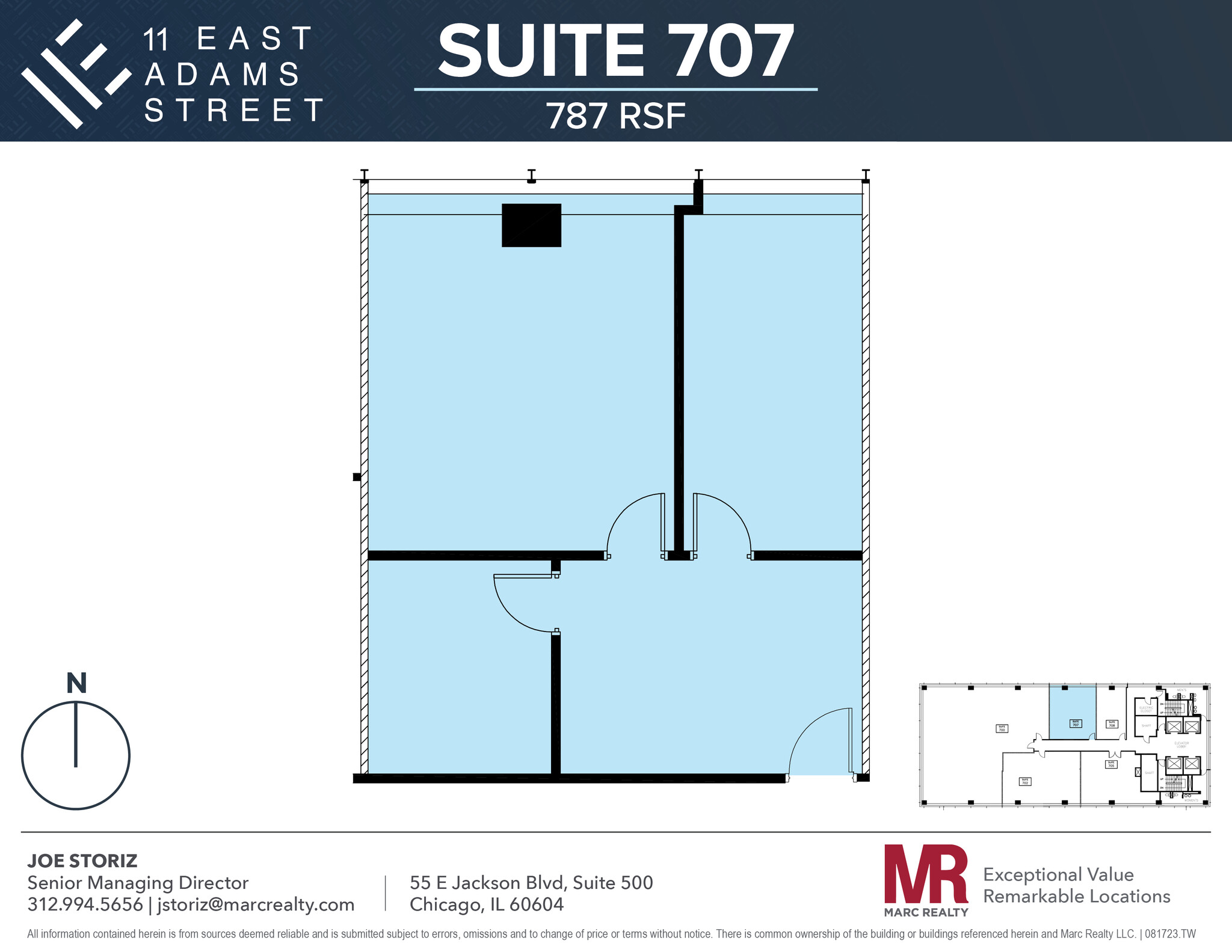 11 E Adams St, Chicago, IL en alquiler Plano de la planta- Imagen 1 de 4