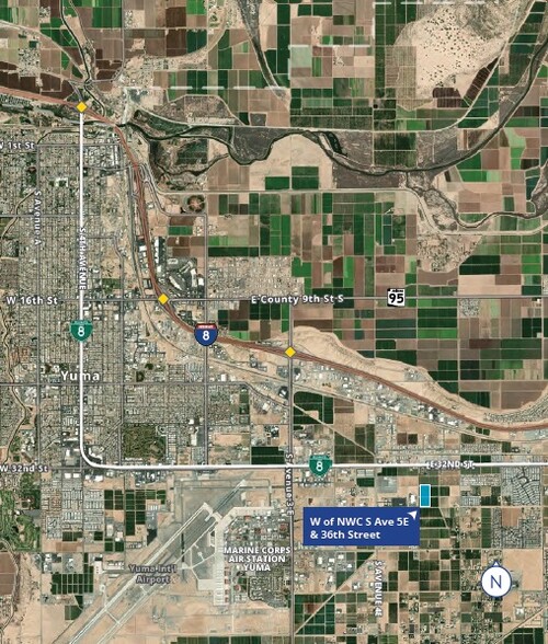 S Ave 4E & 36th St, Yuma, AZ en venta - Vista aérea - Imagen 3 de 4