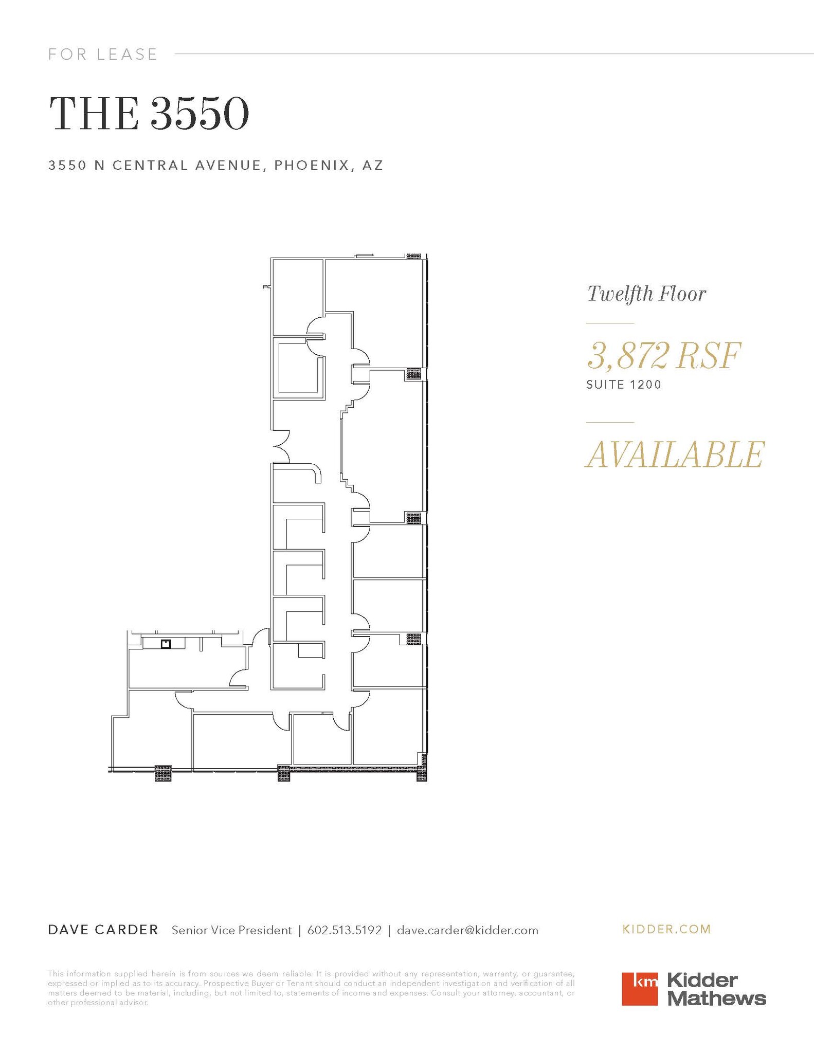 3550 N Central Ave, Phoenix, AZ en alquiler Plano de la planta- Imagen 1 de 1