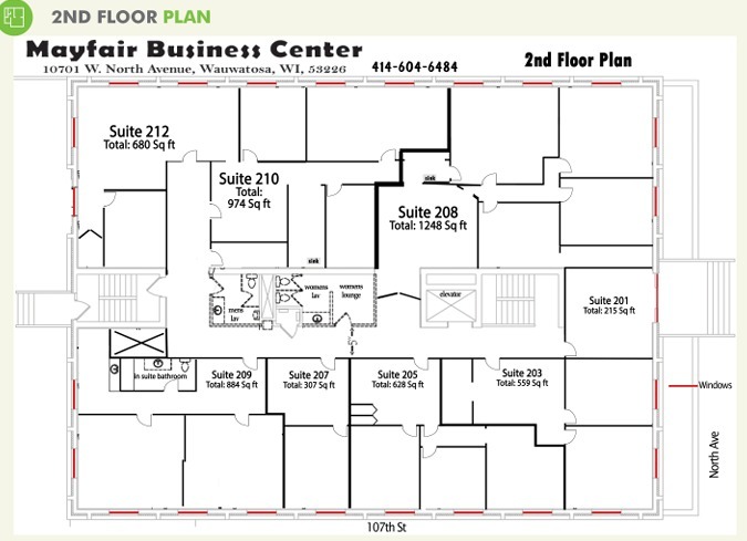 10701 W North Ave, Wauwatosa, WI en alquiler Plano de la planta- Imagen 1 de 1