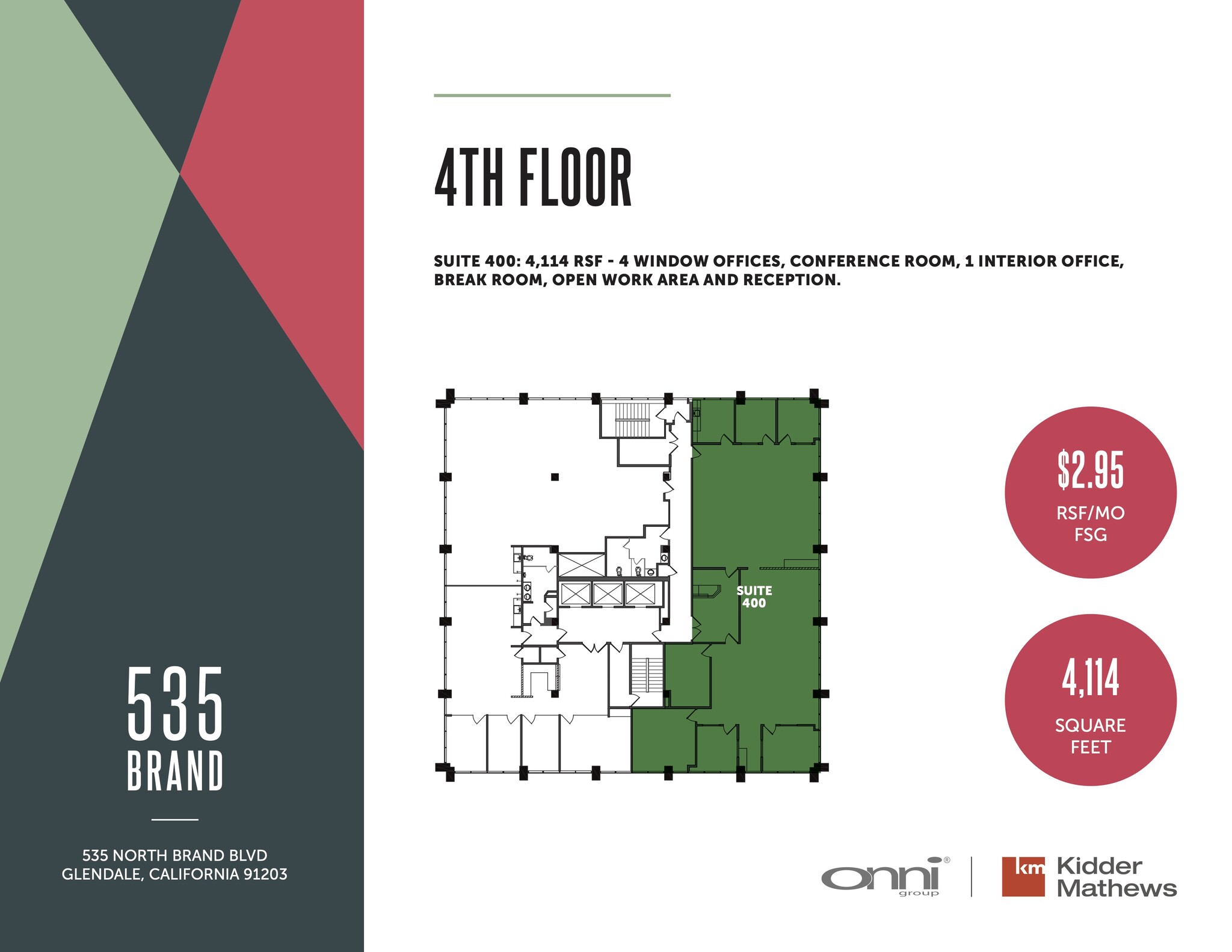 535 N Brand Blvd, Glendale, CA en alquiler Plano de la planta- Imagen 1 de 1