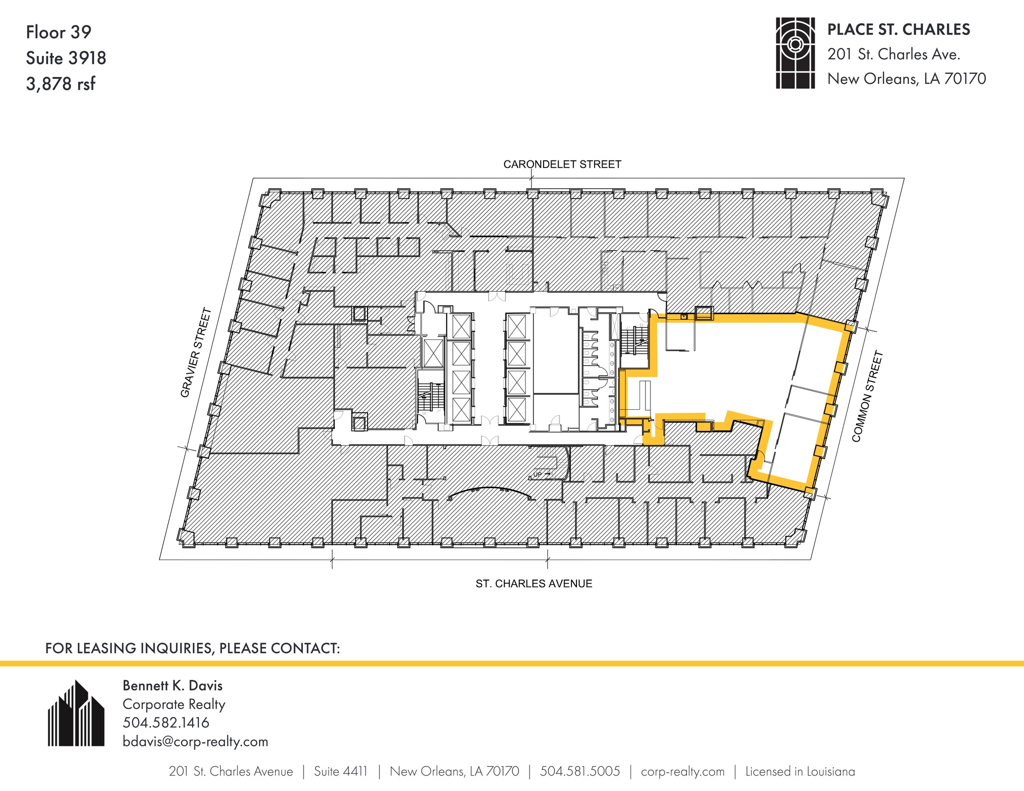 201 St. Charles Ave, New Orleans, LA en alquiler Plano del sitio- Imagen 1 de 1