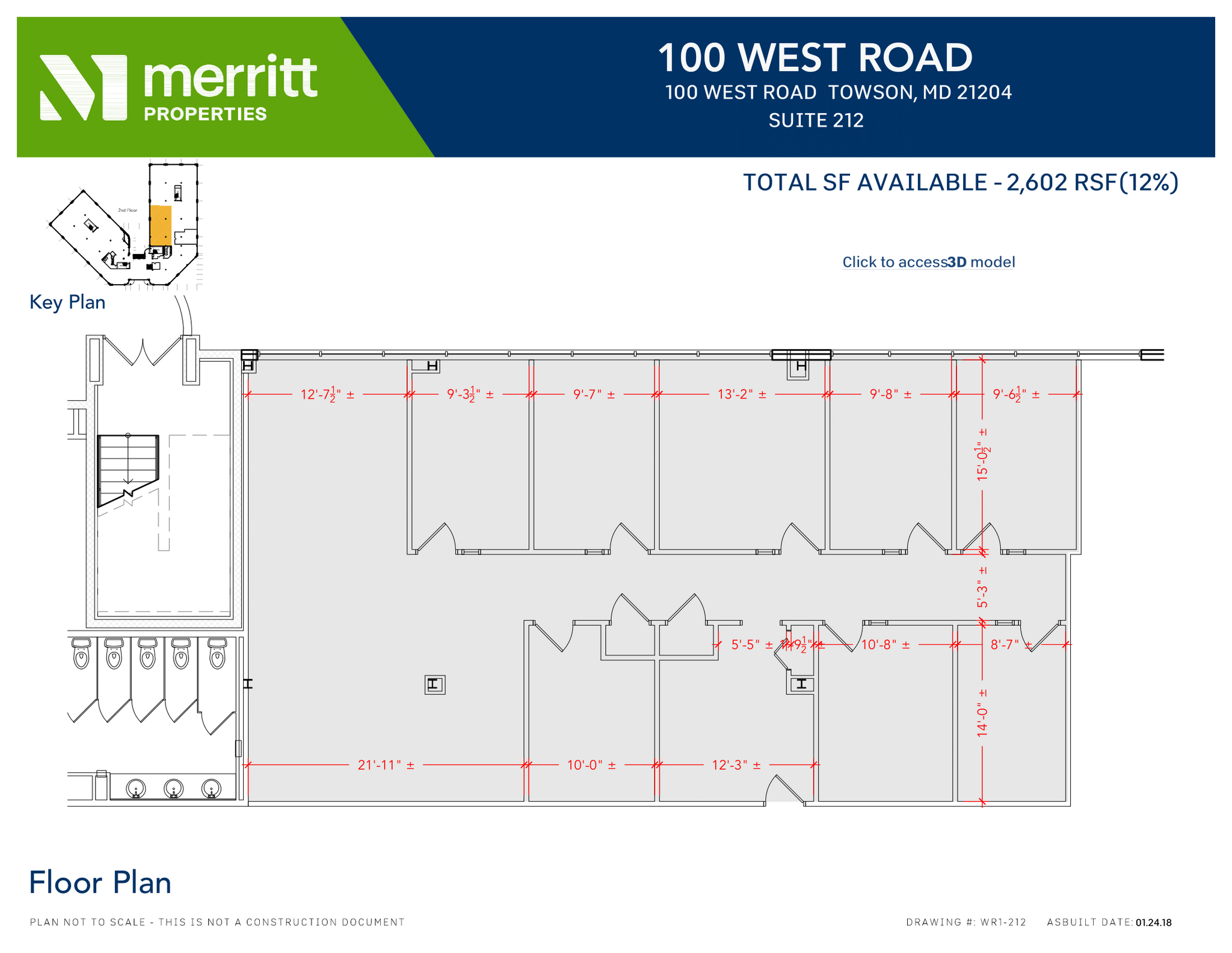 100 West Rd, Towson, MD en alquiler Plano de la planta- Imagen 1 de 1