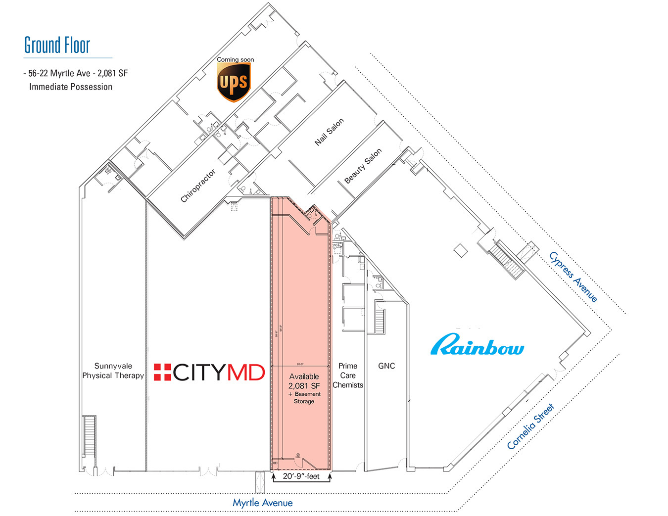 5616-5630 Myrtle Ave, Ridgewood, NY en alquiler Plano de la planta- Imagen 1 de 1