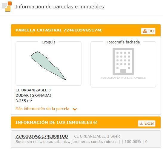 Terreno en Dúdar, Granada en venta - Plano del sitio - Imagen 3 de 3