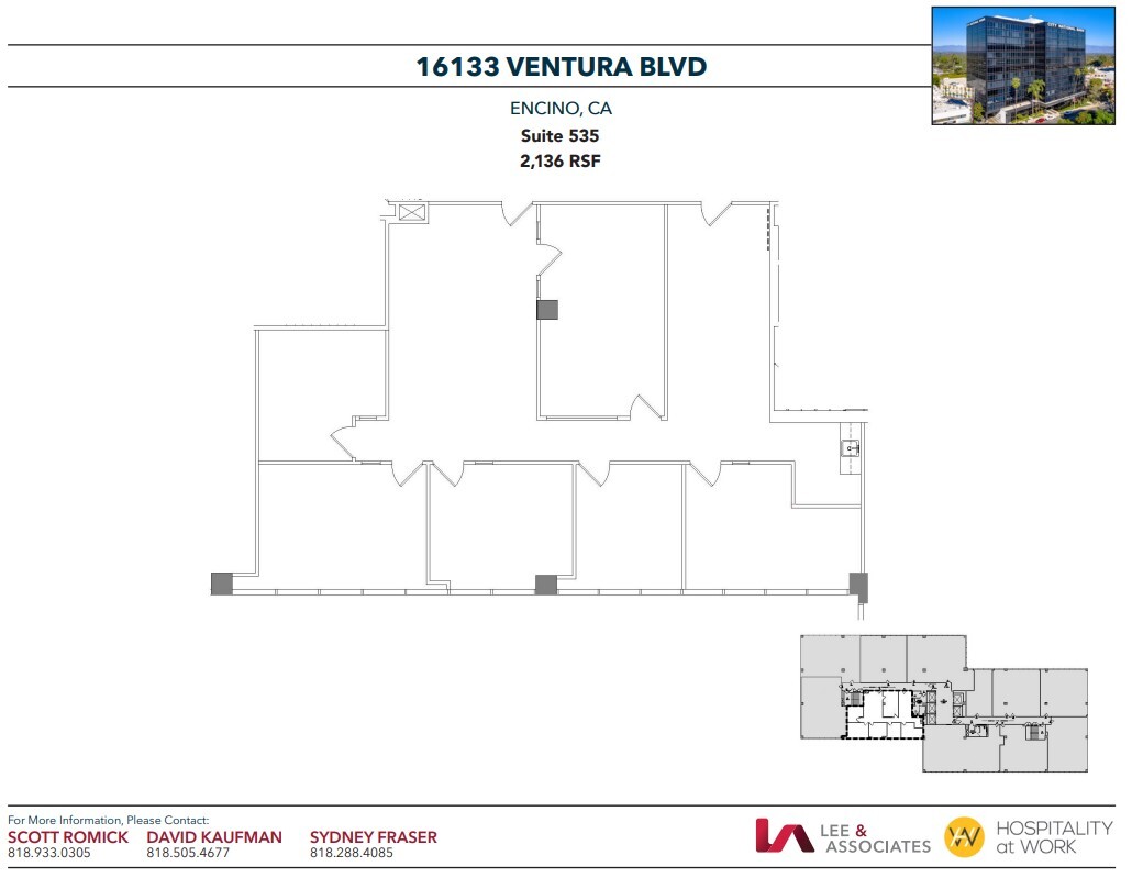 16133 Ventura Blvd, Encino, CA en alquiler Plano de la planta- Imagen 1 de 3