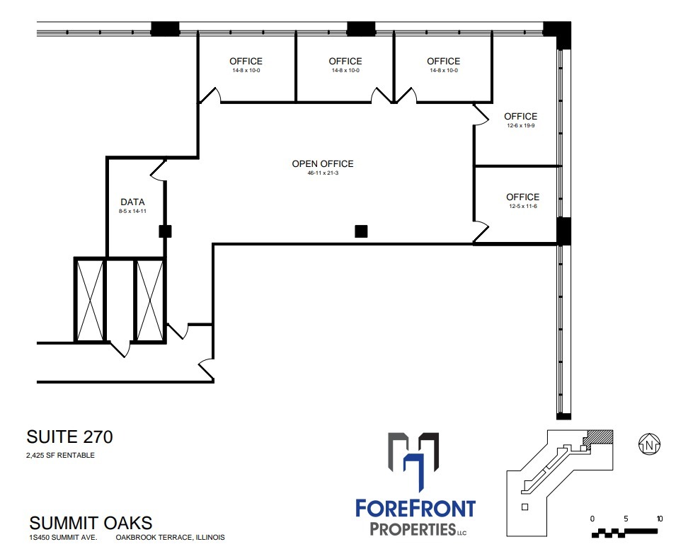 1 S 450 Summit Ave, Oakbrook Terrace, IL en alquiler Plano de la planta- Imagen 1 de 1