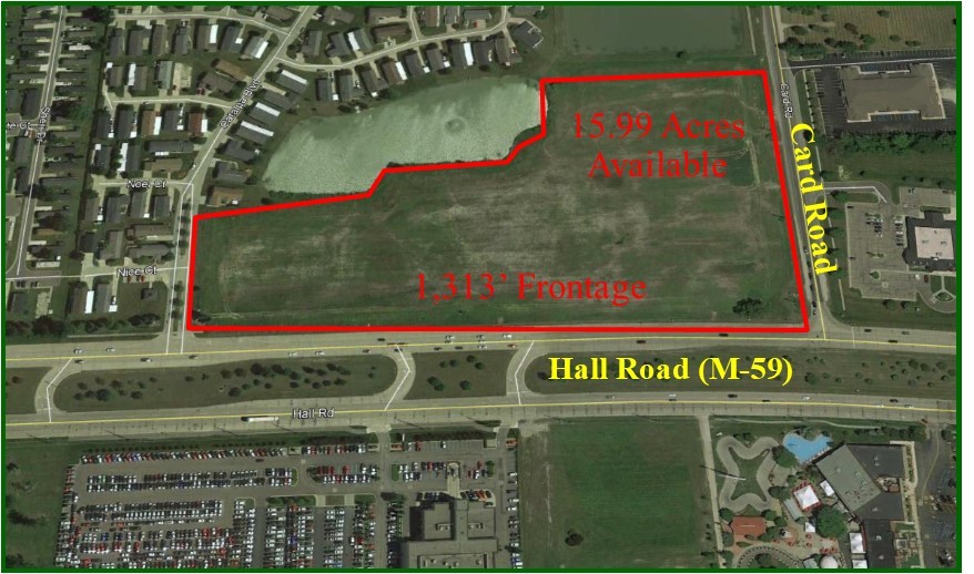 NW Corner Hall Road & Card Road, Macomb Township, MI en venta - Vista aérea - Imagen 1 de 2