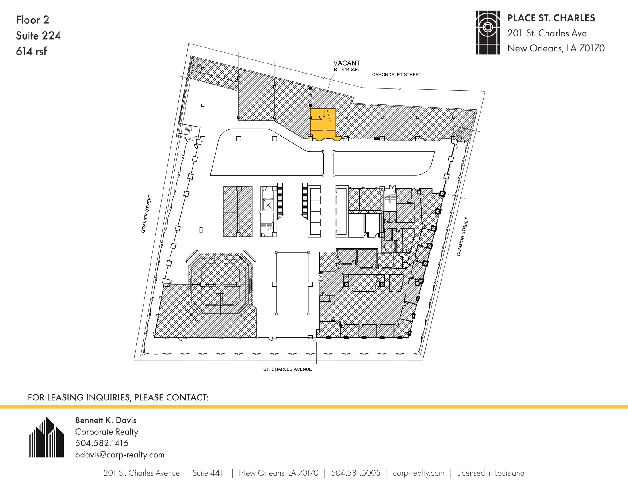 201 St. Charles Ave, New Orleans, LA en alquiler Plano del sitio- Imagen 1 de 1