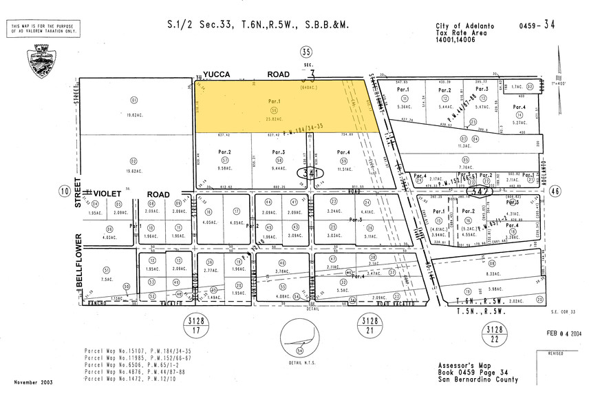 Yucca Rd & Hwy 395 Hwy, Adelanto, CA en venta - Plano de solar - Imagen 2 de 2