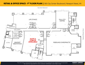 580 City Center Blvd, Newport News, VA en alquiler Plano de la planta- Imagen 2 de 2