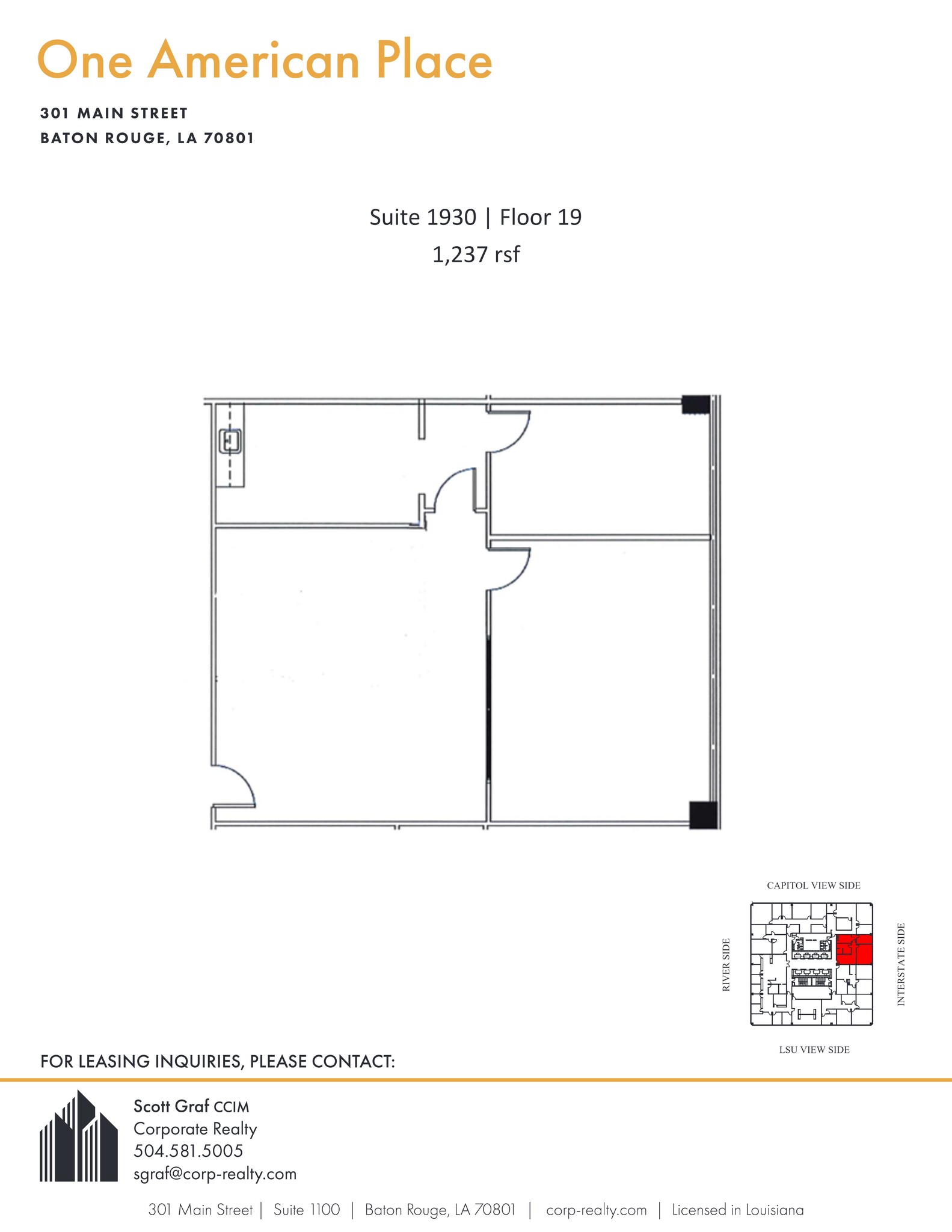 301 N Main St, Baton Rouge, LA en alquiler Plano del sitio- Imagen 1 de 1