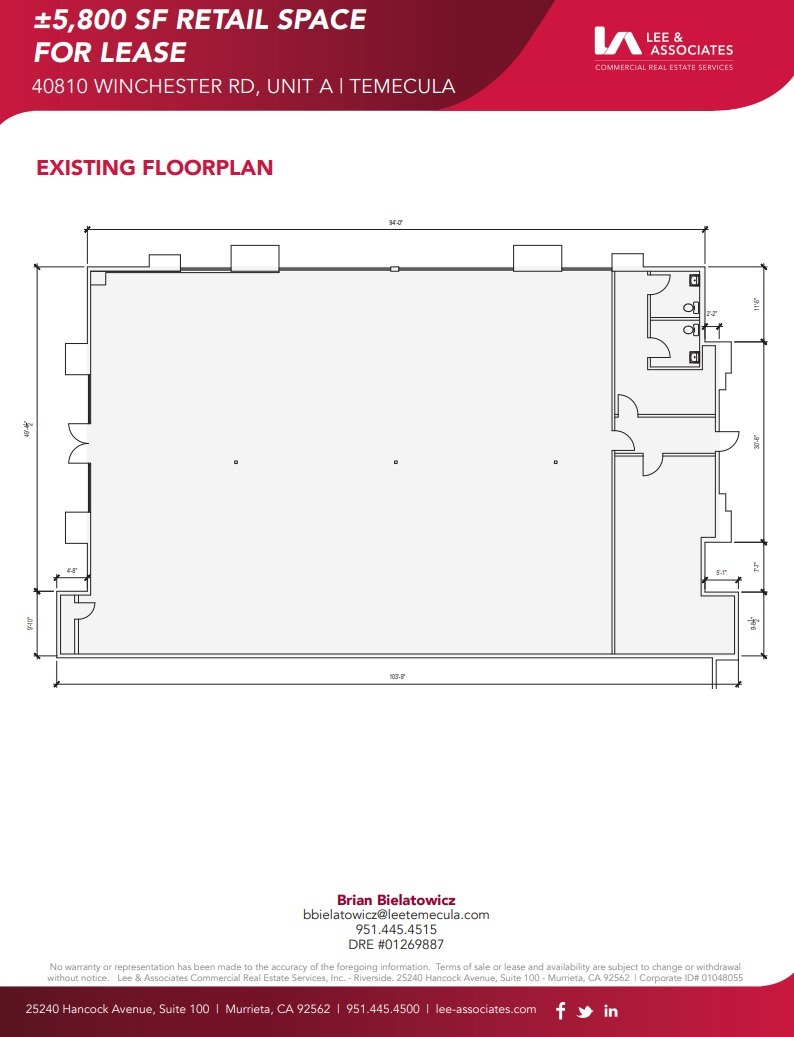 40810 Winchester Rd, Temecula, CA en alquiler Plano de la planta- Imagen 1 de 1