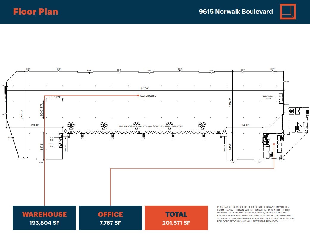 9615 Norwalk Blvd, Santa Fe Springs, CA en alquiler Plano de la planta- Imagen 1 de 3