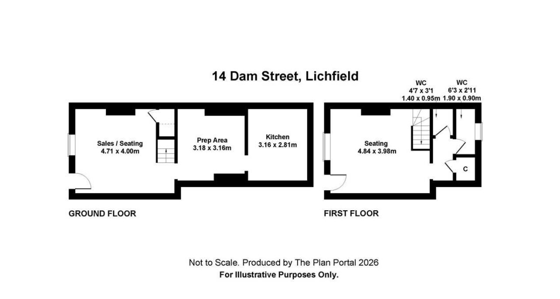 12-14 Dam St, Lichfield, STS WS13 6AA - Unidad 14 - - Plano de la planta - Image 1 of 7