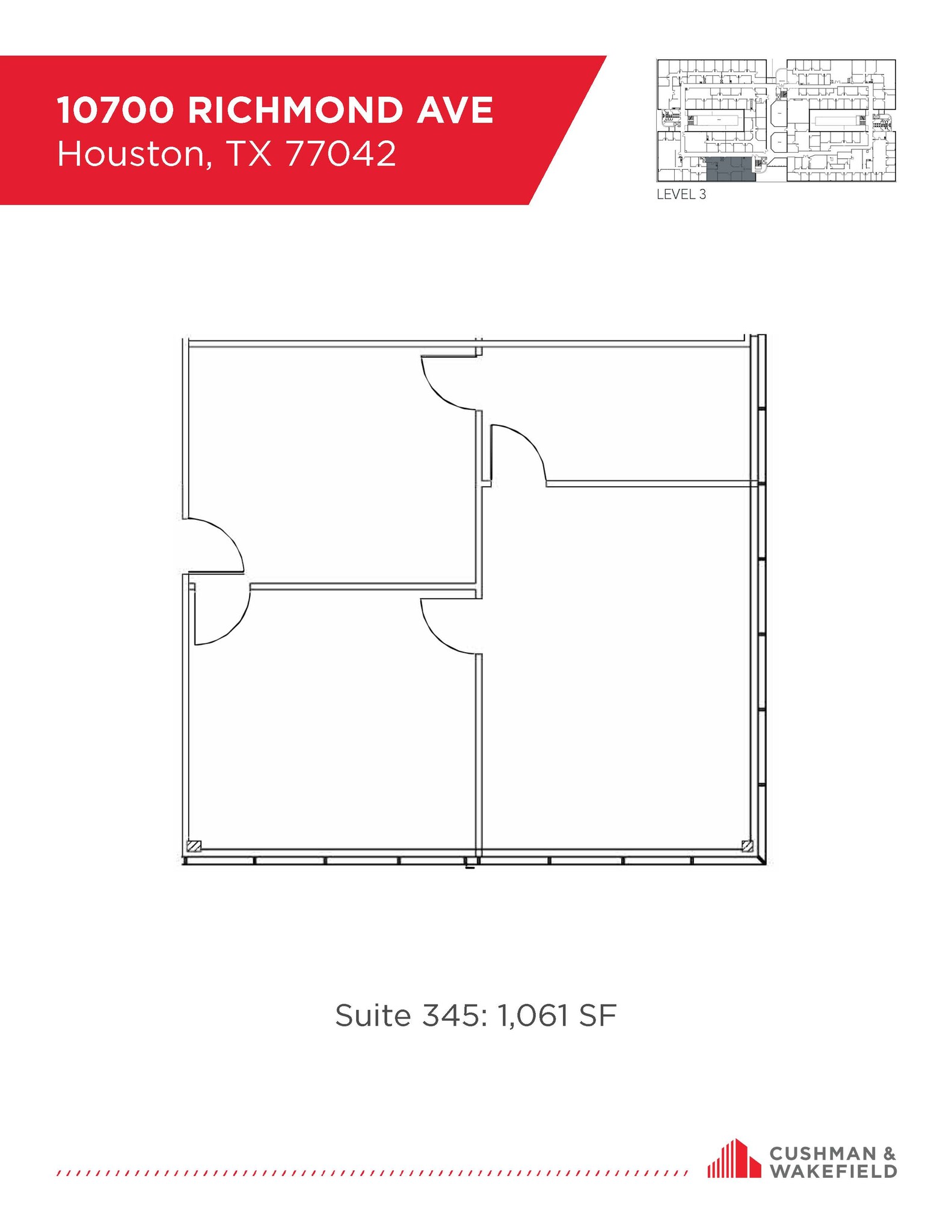 10700 Richmond Ave, Houston, TX en alquiler Plano de la planta- Imagen 1 de 1