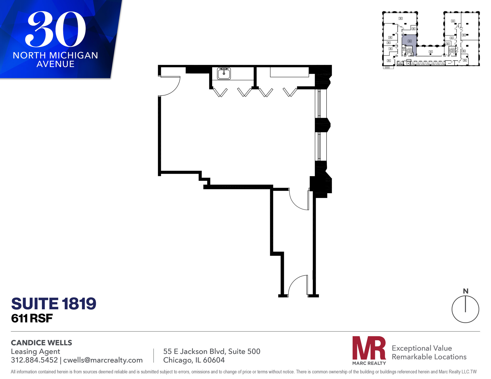 30 N Michigan Ave, Chicago, IL en alquiler Plano de la planta- Imagen 1 de 5